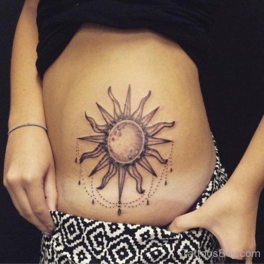 Sun Tattoo Design On Waist-TB1080