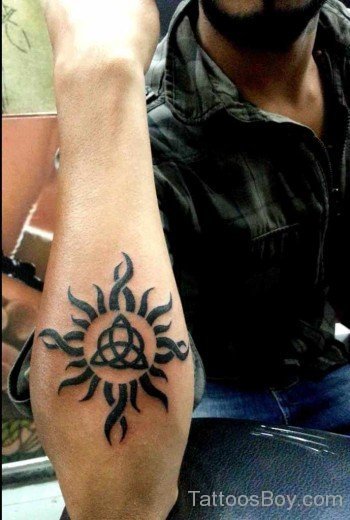 Sun Tattoo On Elbow-TB1089