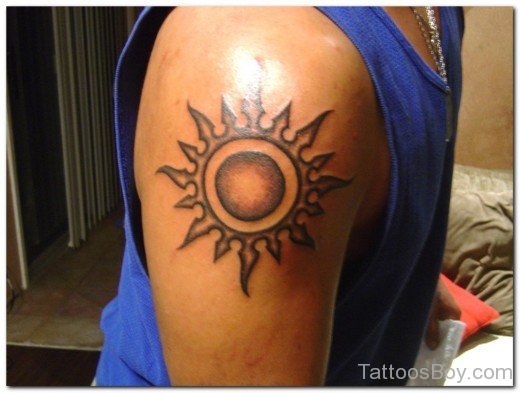 Sun Tattoo On Shoulder-TB1094