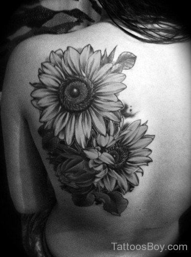Sunflower Tattoo  On Back-TB1273