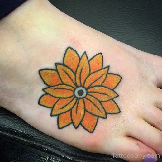 Sunflower Tattoo On Foot-TB1280