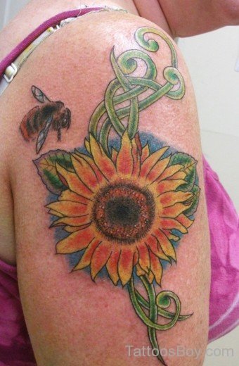 Sunflower Tattoo On Shoulder-TB1284