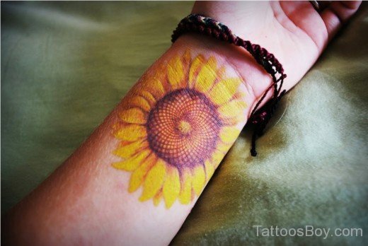 Sunflower Tattoo On Wrist