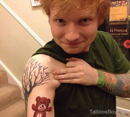 Teddy Bear Tattoo On Shoulder2-TB137