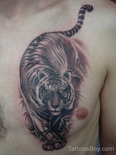 Tiger Tattoo Design On Chest-Tb132