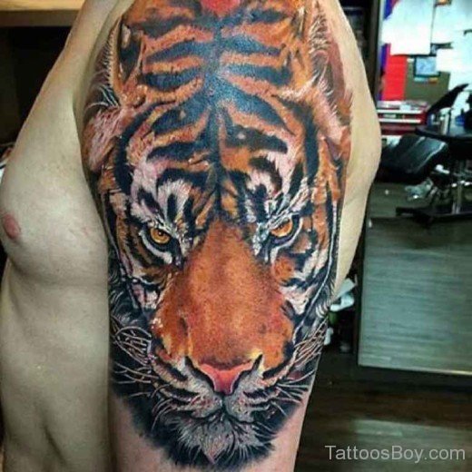 Tiger Tattoo Design On Half Sleeve-TB1072