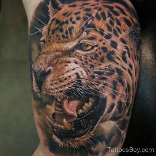 Tiger Tattoo On Bicep-Tb139