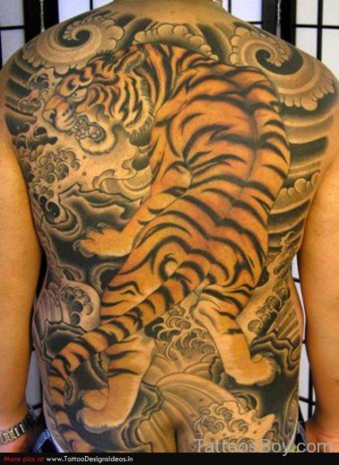 Tiger Tattoo On Full Back 4-TB1083