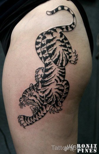 Tiger Tattoo On Thigh-TB1089