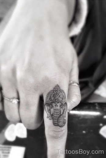 Tiny Ganesha Tattoo On Finger-TB1191