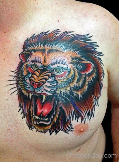 Traditional Lion Head Tattoo-TB1106