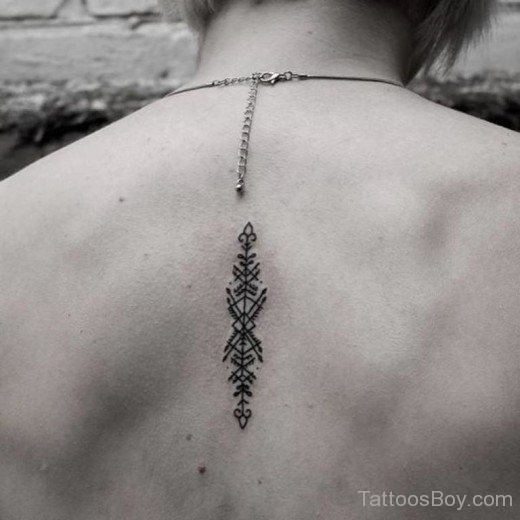 Tribal Arrow Tattoo On Back -TB1462