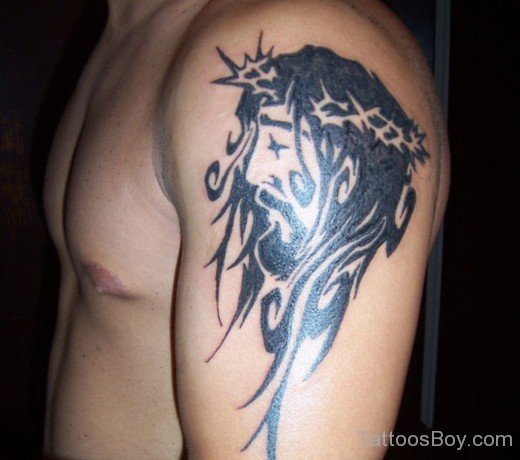 Tribal Jesus Tattoo