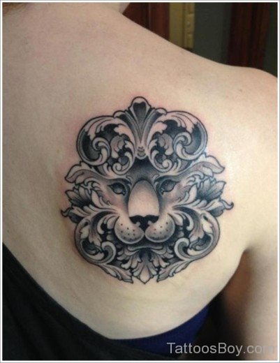 Beautiful Tribal Lion Tattoo On Back-TB1137
