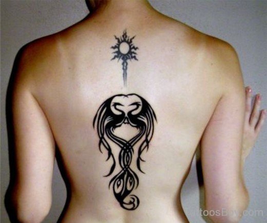 Tribal Phoenix And Sun Tattoo-TB1108