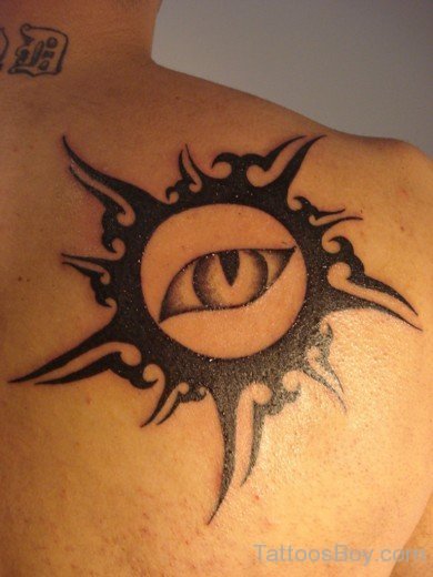 Tribal Sun Tattoo Picture On Back-TB1113