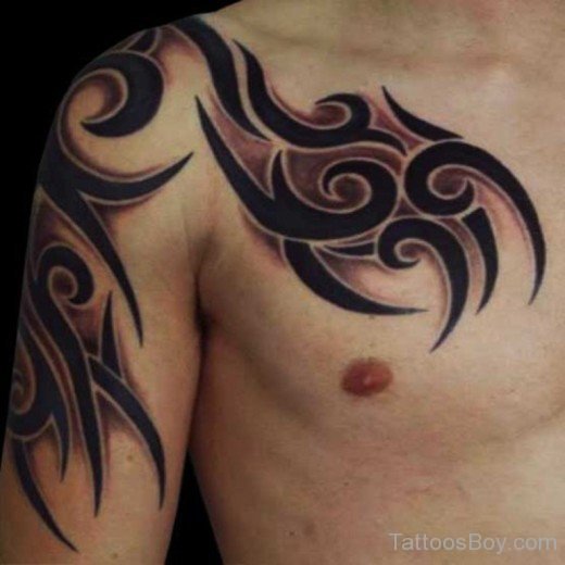 Tribal Tattoo On Chest