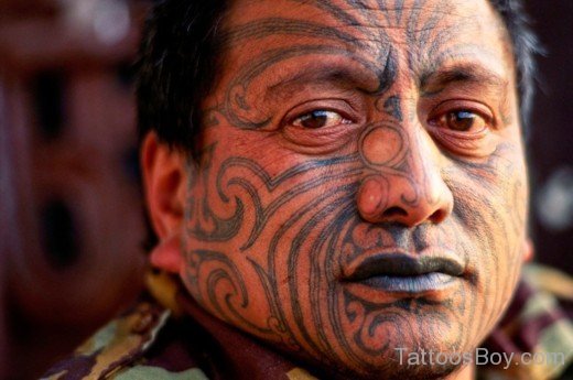 Tribal Tattoo On Face