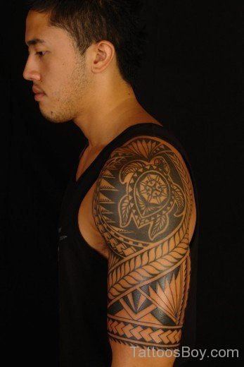 Tribal Tattoo On Half Sleeve-TB1193