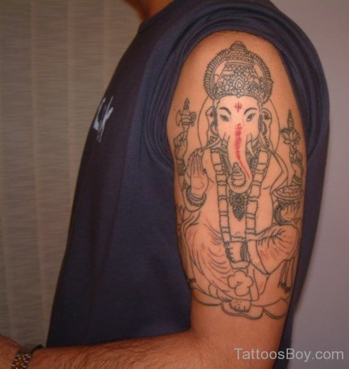 Unique Ganesha Tattoo On Shoulder-TB173