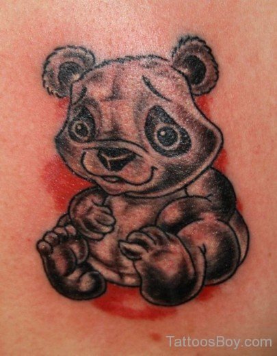 Unique Grey Ink Teddy Bear Tattoo Design-TB147