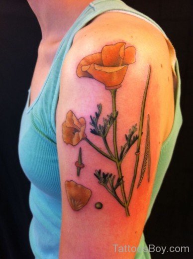 Unique Poppy Flower Tattoo-TB1090