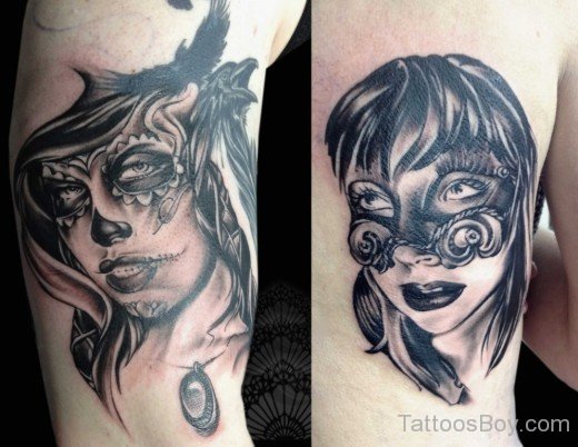 Unique Venetian Mask Tattoo-TB1094