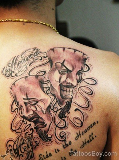 Venetian Mask Tattoo On Back-TB1125