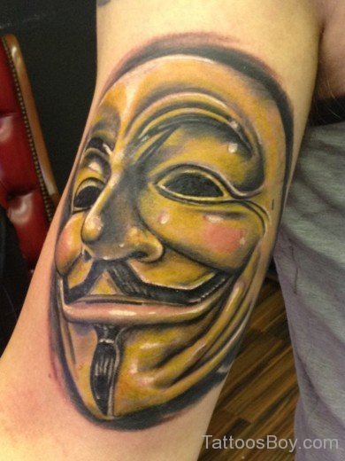 Venetian Mask Tattoo On Bicep 8-TB1128