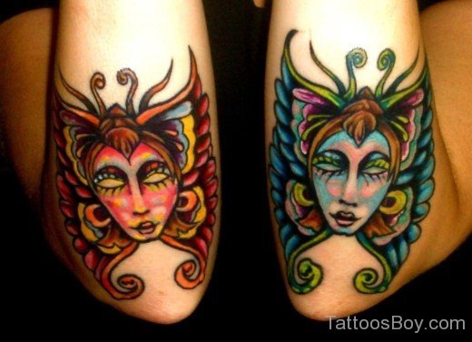 Venetian Mask Tattoo On Elbow-TB1131