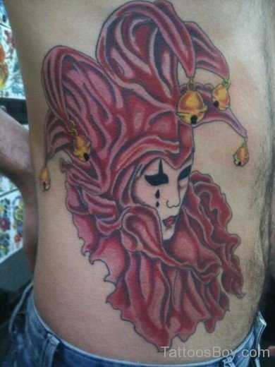 Venetian Mask Tattoo On Rib-TB1138