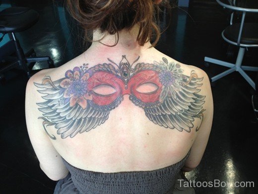 Venetian Mask Wings Tattoo-TB1144