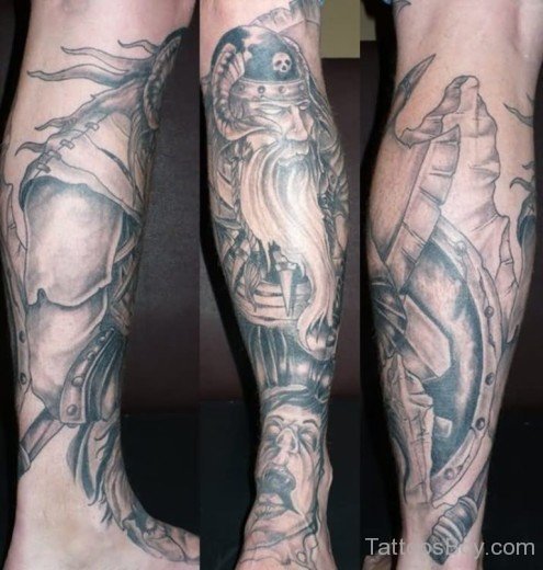 Viking Tattoo On Leg
