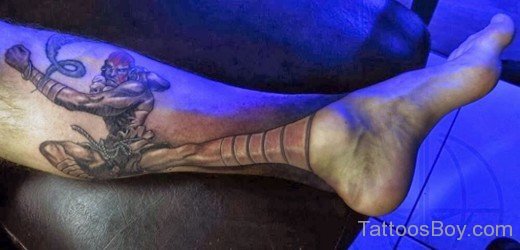 Warrior Tattoo On Leg