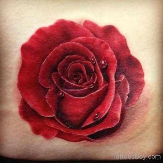 Water Drops Rose Tattoo