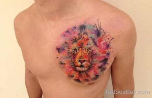 Watercolor Lion Head Tattoo-TB1116