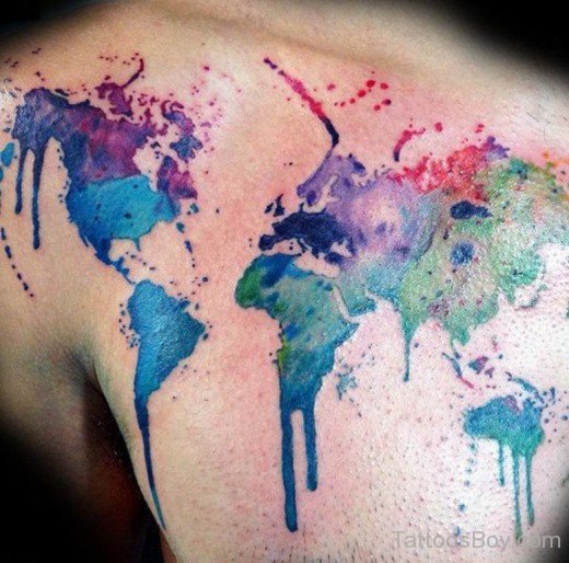 Watercolor Map Tattoo