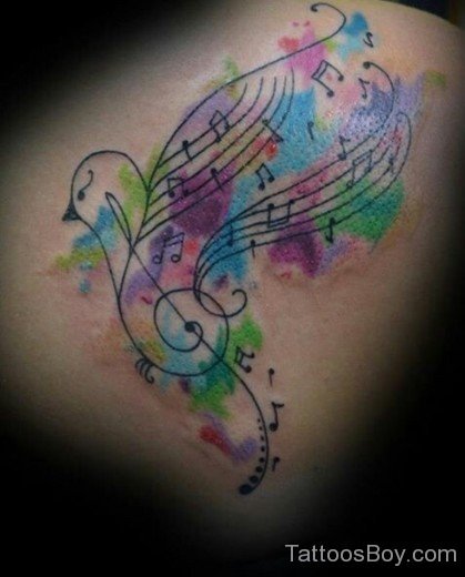 Watercolor Music Tattoo- TB1100