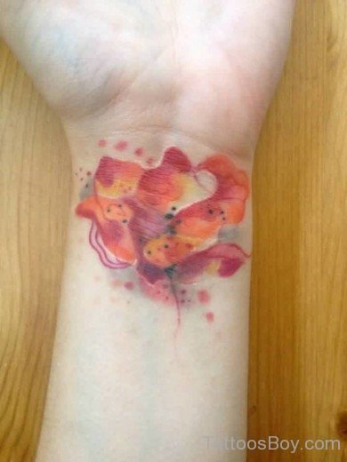 Watercolor Poppy Tattoo On Wrist-TB1095