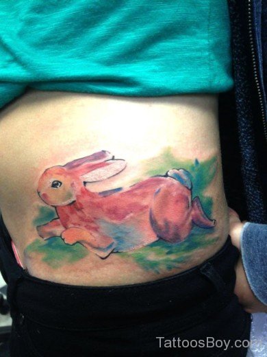 Watercolor Rabbit Tattoo Design