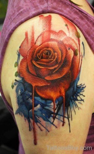 Watercolor Rose Tattoo