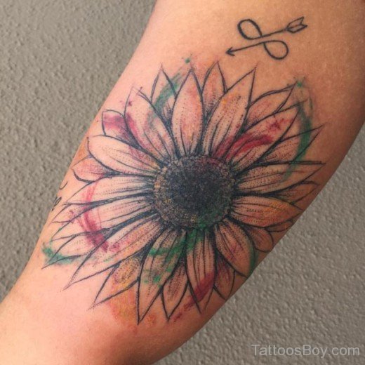 Watercolor Sunflower Tattoo-TB1293