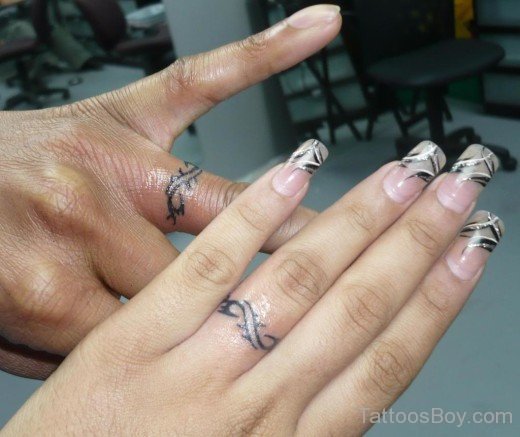 Wedding Ring Tattoo For Couple-TB164
