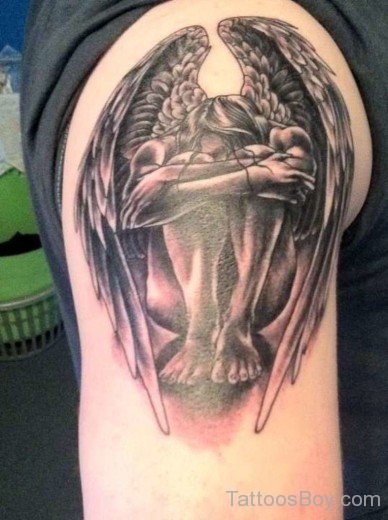 Weeping Memorial Angel Tattoo-TB1093