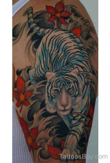 White Tiger Tattoo On Half Sleeve-TB1097