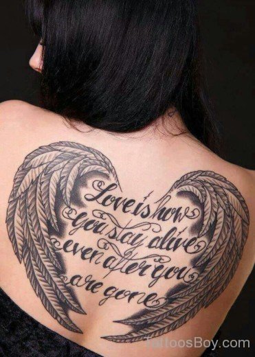 Wings And Wording Tattoo-TB1094