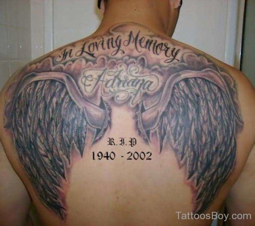 Wings Tattoo On Back-TB1099