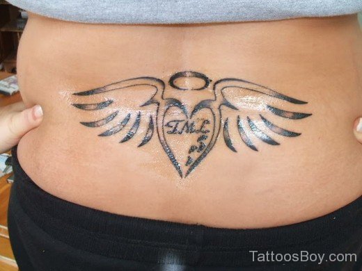 Wings Tattoo On Lower Back-TB1100