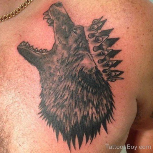 Wolf And Crown Tattoo-TB1150