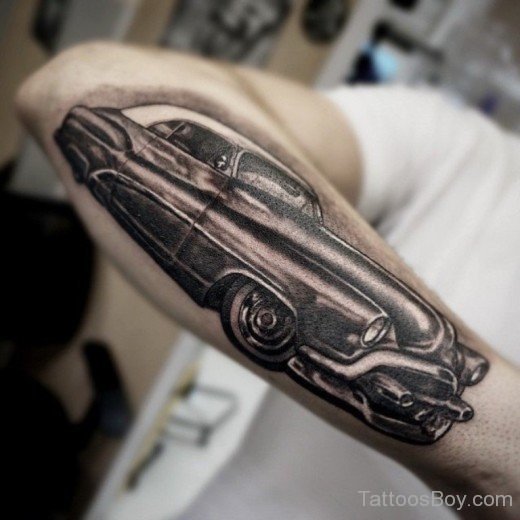 Wonderful Car Tattoo On Arm-TB159